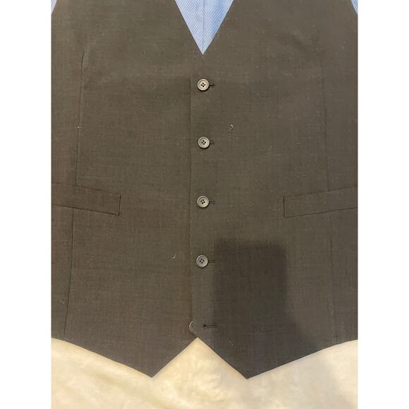 GS Perfect Fit Men's 56 Reg Vest Waistcoat Button Wool Stretch Blend Gilet Black - Picture 5 of 9